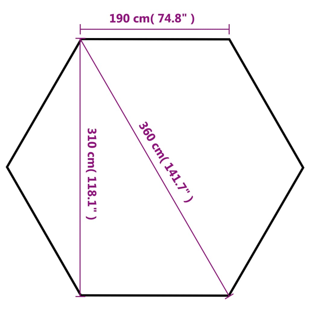 vidaXL Gazebo Hexagonal Pop-Up Canopy Tent Outdoor Shelter Party Tent Sunshade-8