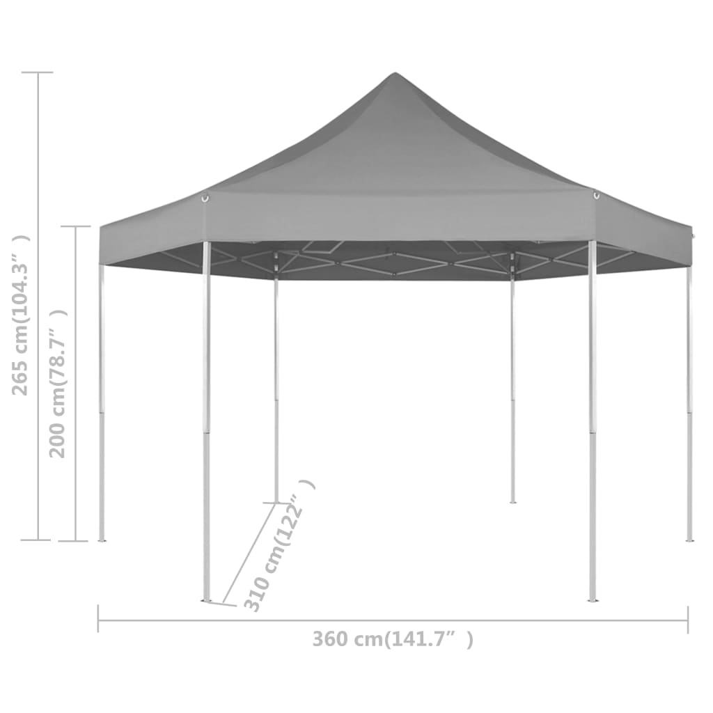 vidaXL Gazebo Hexagonal Pop-Up Canopy Tent Outdoor Shelter Party Tent Sunshade-7