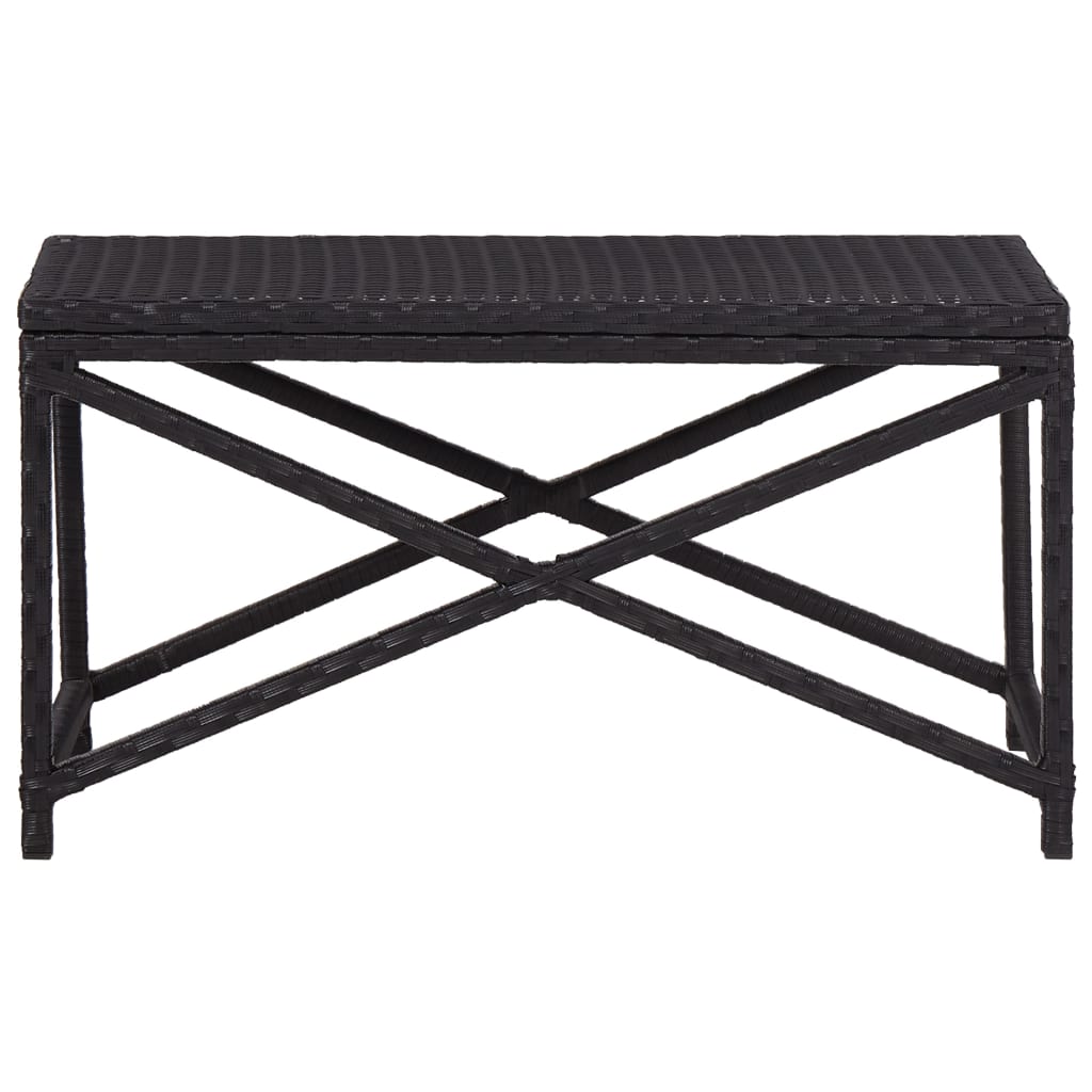 vidaXL Outdoor Patio Bench Outdoor Garden Bench with Steel Frame Poly Rattan-5