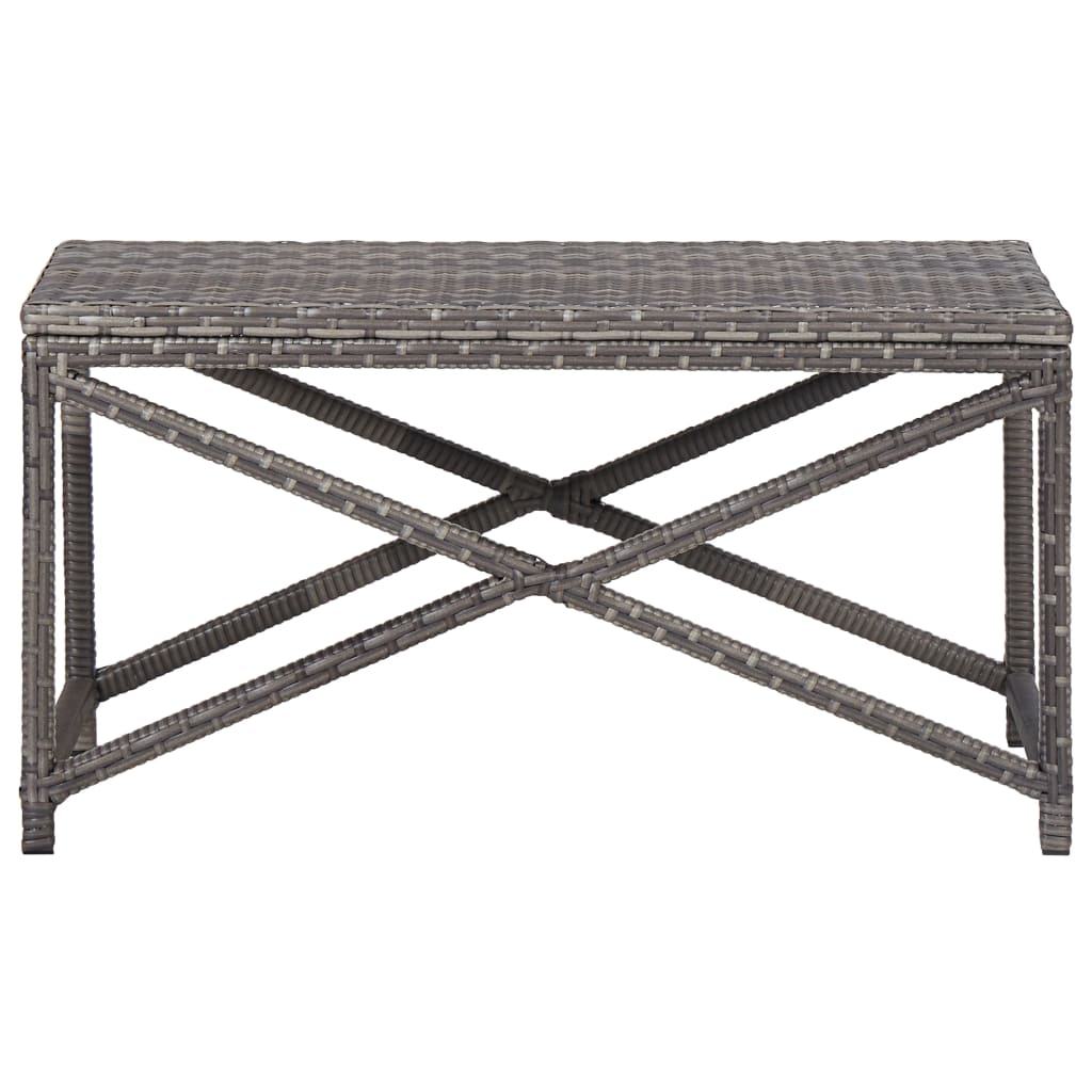 vidaXL Outdoor Patio Bench Outdoor Garden Bench with Steel Frame Poly Rattan-14