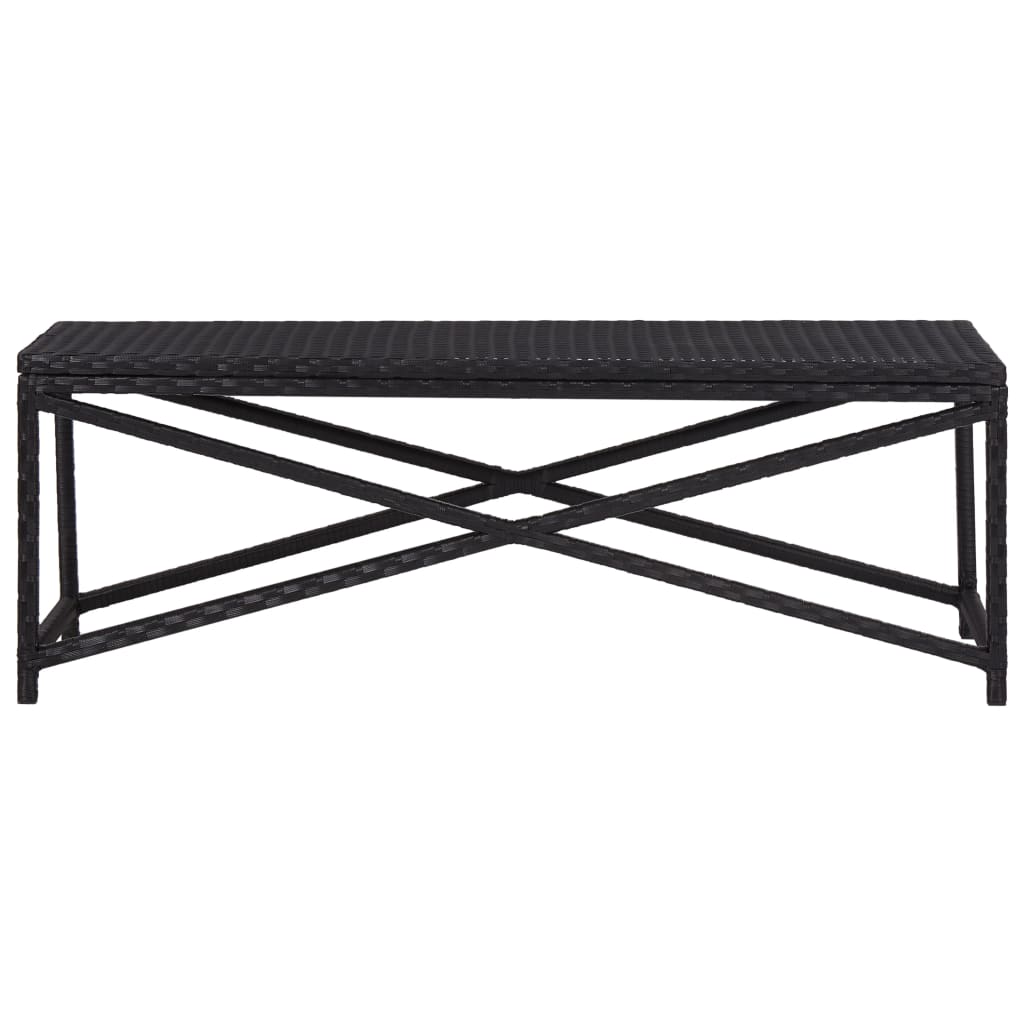 vidaXL Outdoor Patio Bench Outdoor Garden Bench with Steel Frame Poly Rattan-0