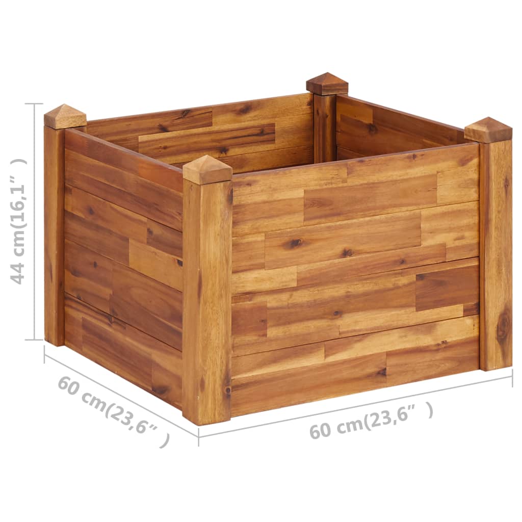 vidaXL Planter Flower Plant Box for Outdoor Patio Garden Solid Wood Acacia-31