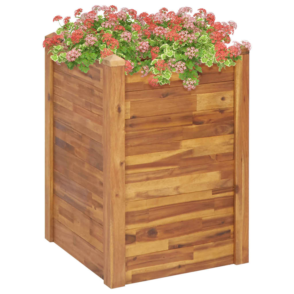 vidaXL Planter Flower Plant Box for Outdoor Patio Garden Solid Wood Acacia-36