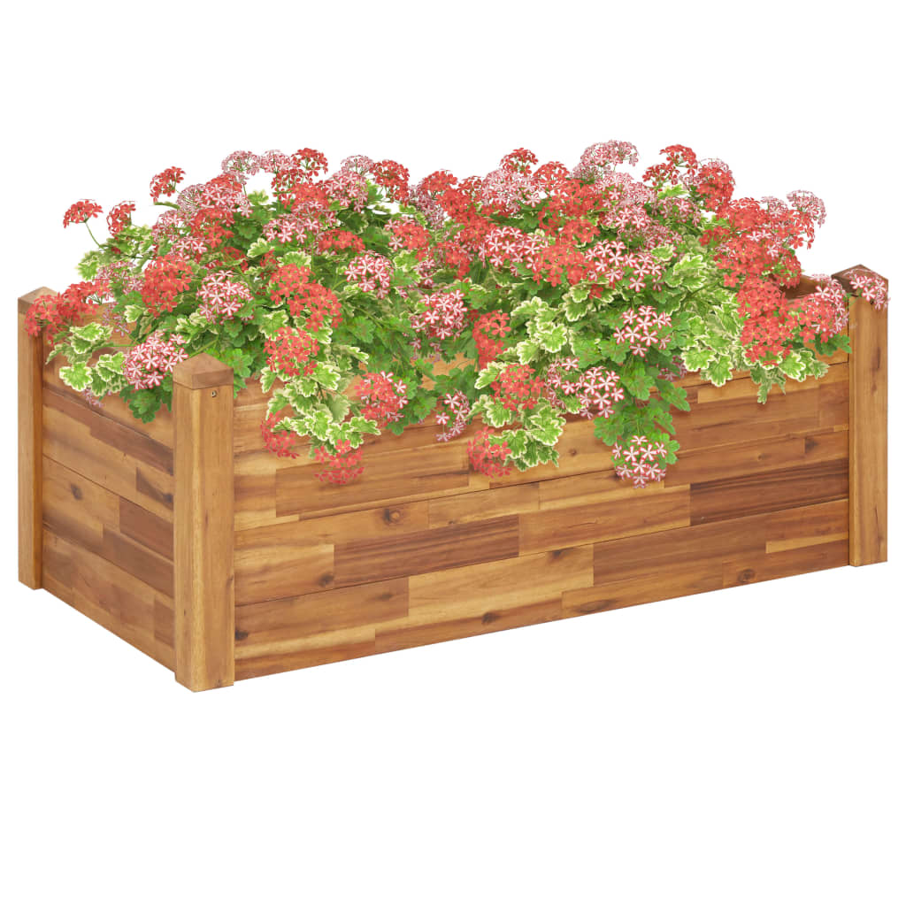 vidaXL Planter Flower Plant Box for Outdoor Patio Garden Solid Wood Acacia-17