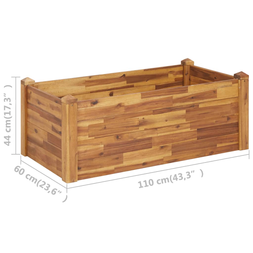 vidaXL Planter Flower Plant Box for Outdoor Patio Garden Solid Wood Acacia-9