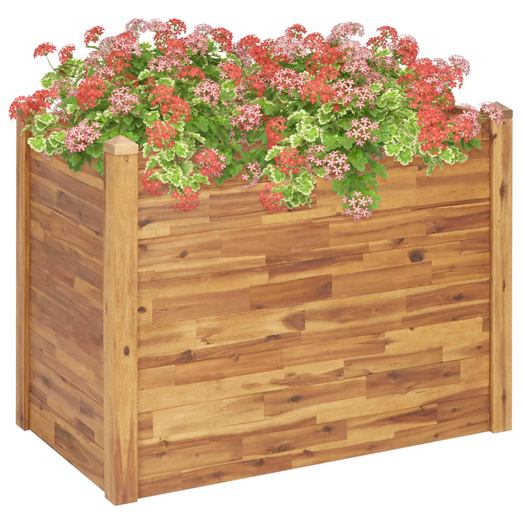 vidaXL Planter Flower Plant Box for Outdoor Patio Garden Solid Wood Acacia-49