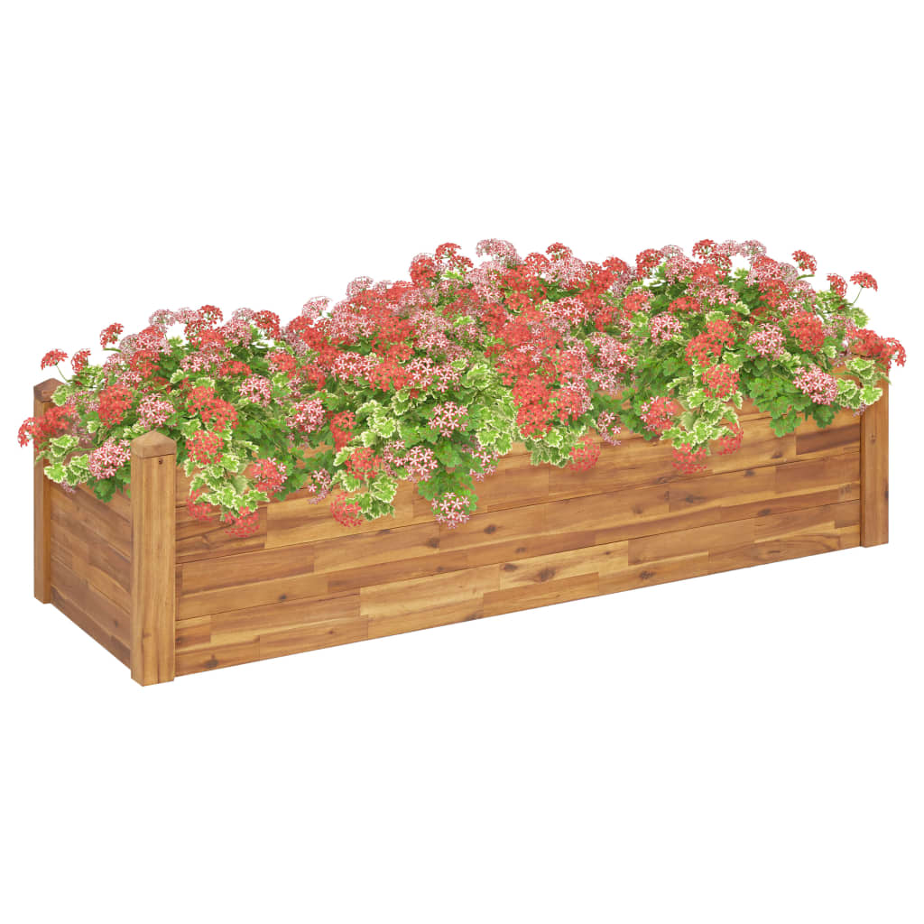 vidaXL Planter Flower Plant Box for Outdoor Patio Garden Solid Wood Acacia-26