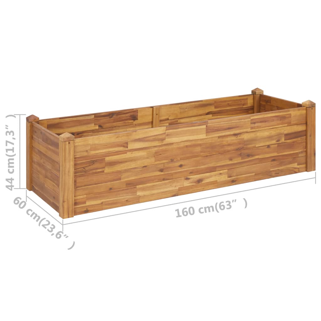 vidaXL Planter Flower Plant Box for Outdoor Patio Garden Solid Wood Acacia-3