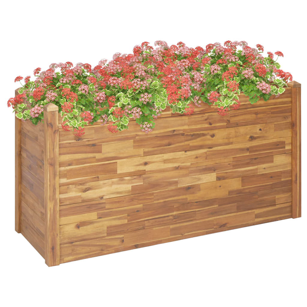 vidaXL Planter Flower Plant Box for Outdoor Patio Garden Solid Wood Acacia-4