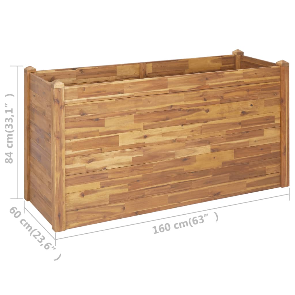 vidaXL Planter Flower Plant Box for Outdoor Patio Garden Solid Wood Acacia-50