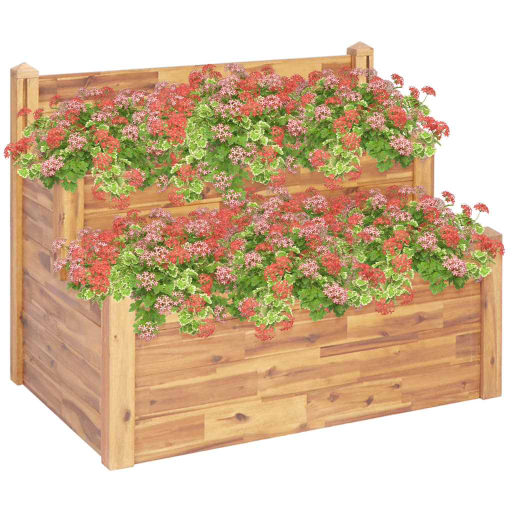 vidaXL Planter Flower Plant Box for Outdoor Patio Garden Solid Wood Acacia-38