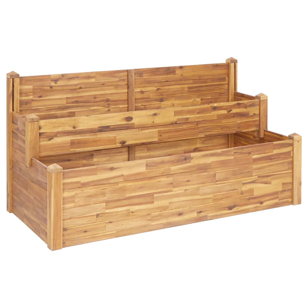 vidaXL Planter Flower Plant Box for Outdoor Patio Garden Solid Wood Acacia-18