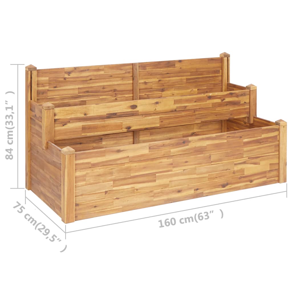 vidaXL Planter Flower Plant Box for Outdoor Patio Garden Solid Wood Acacia-27