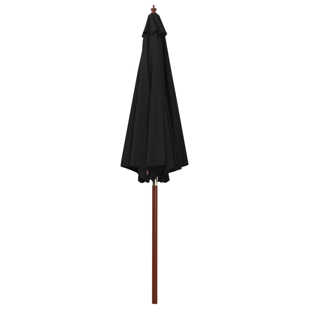 vidaXL Outdoor Umbrella Parasol with Crank Patio Sunshade Bamboo and Wood-2