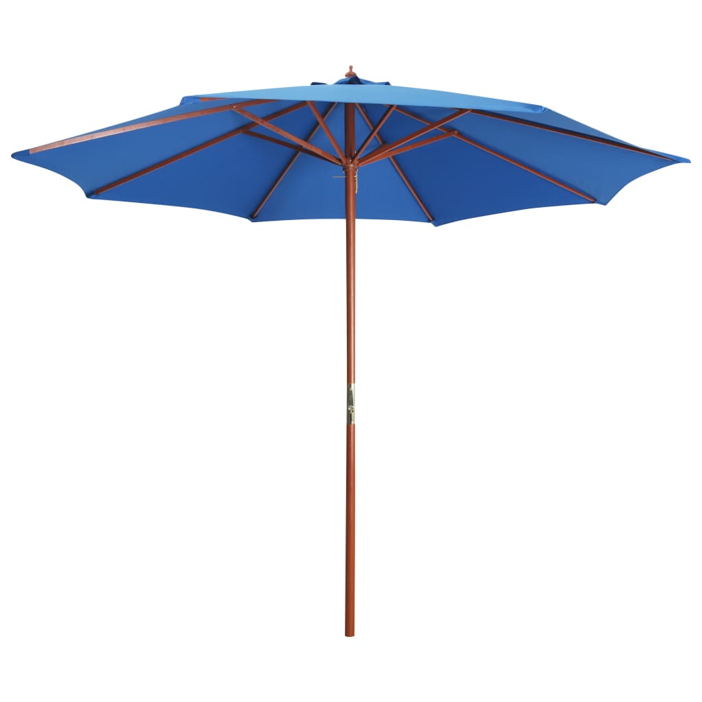 vidaXL Outdoor Umbrella Parasol with Crank Patio Sunshade Bamboo and Wood-3