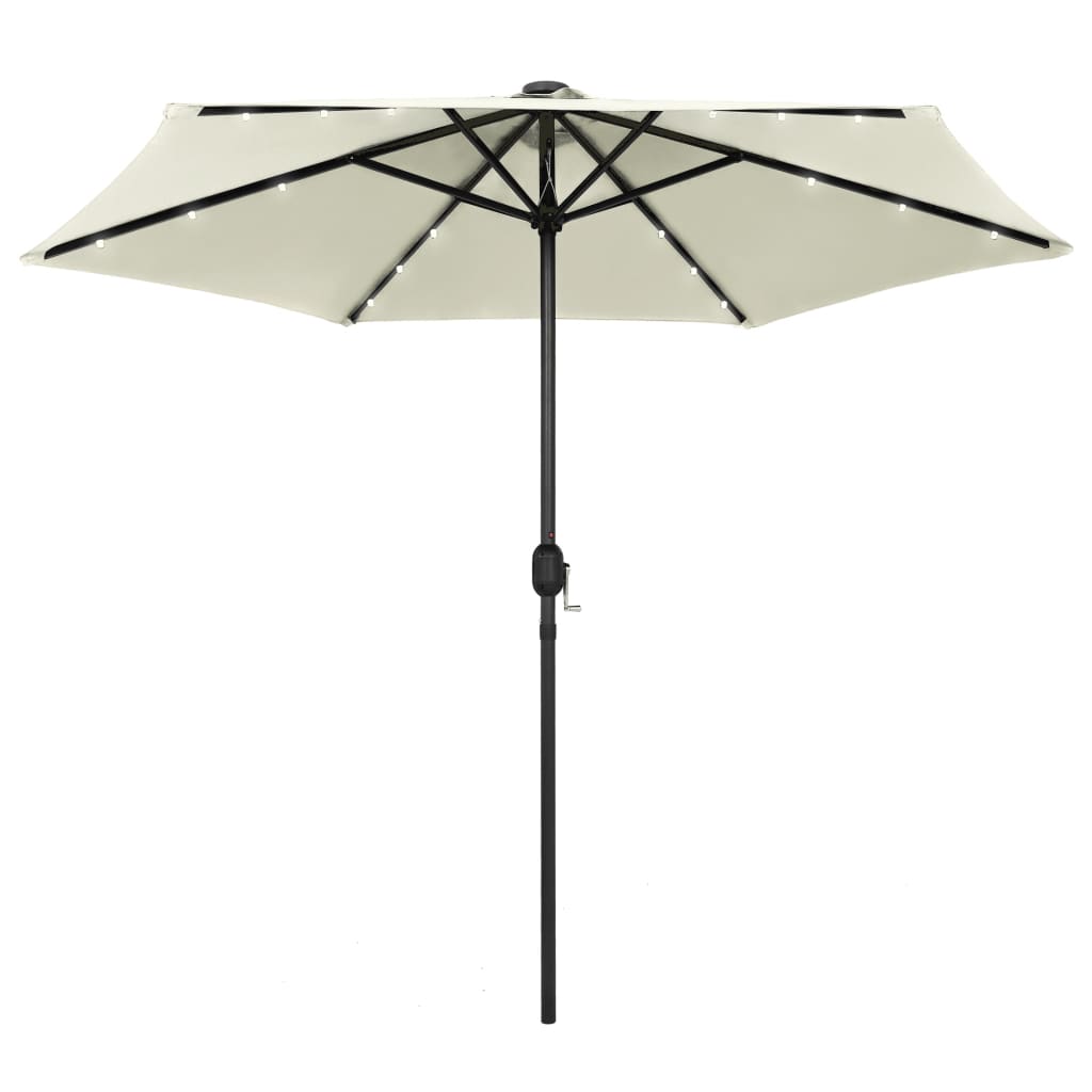 vidaXL Outdoor Umbrella Parasol with Solar LEDs Patio Sunshade Sun Shelter-2