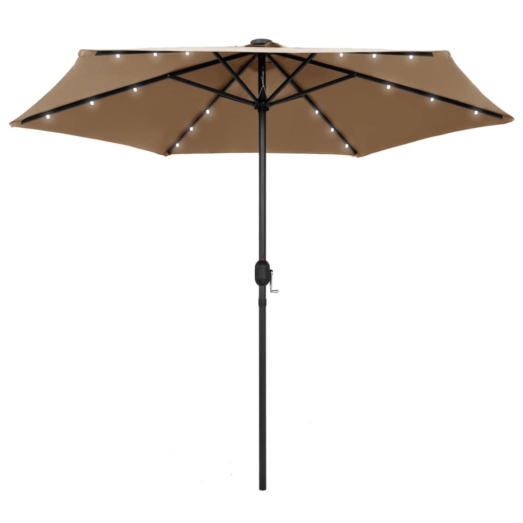 vidaXL Outdoor Umbrella Parasol with Solar LEDs Patio Sunshade Sun Shelter-1