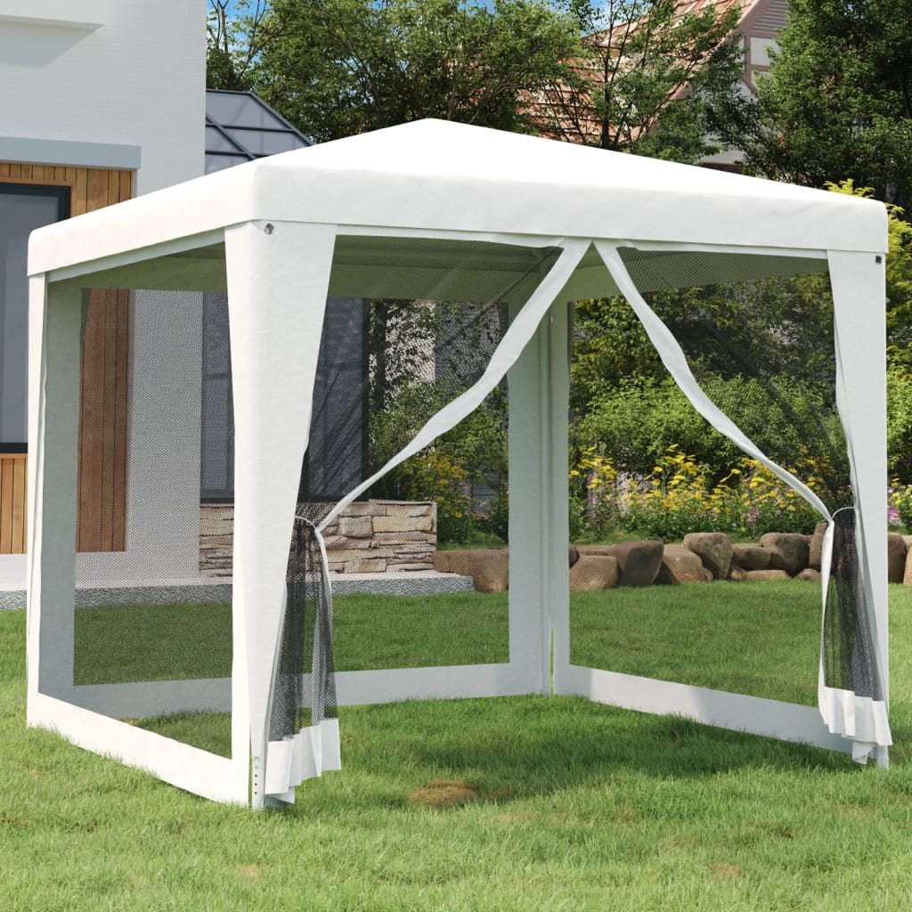 vidaXL Party Tent Outdoor Canopy Tent Gazebo Marquee with 4 Mesh Sidewalls-22