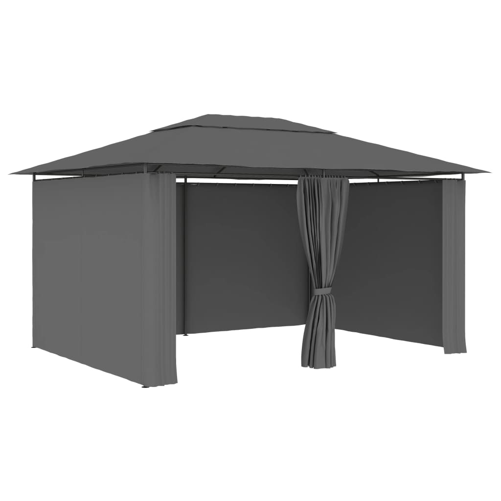 vidaXL Gazebo Outdoor Canopy Tent Patio Pavilion Sun Shelter with Curtains-4