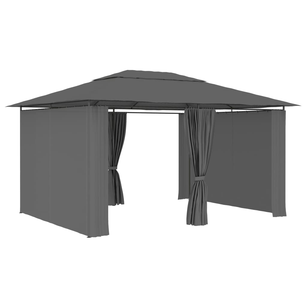 vidaXL Gazebo Outdoor Canopy Tent Patio Pavilion Sun Shelter with Curtains-6