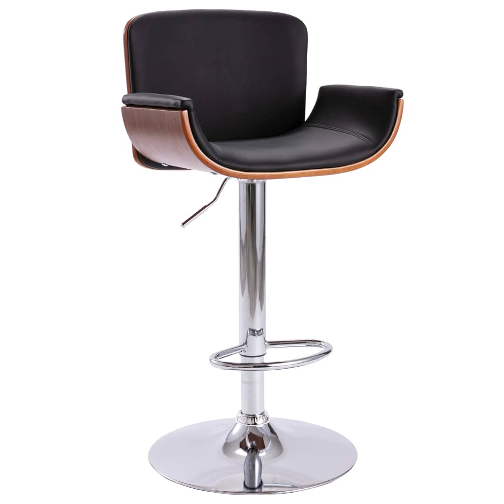 vidaXL Bar Stool Black Faux Leather-0