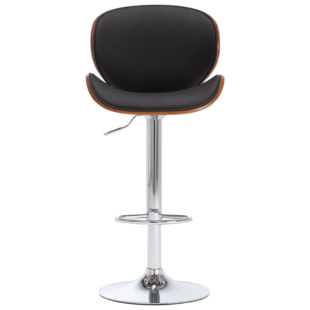 vidaXL Bar Stool Black Faux Leather-3