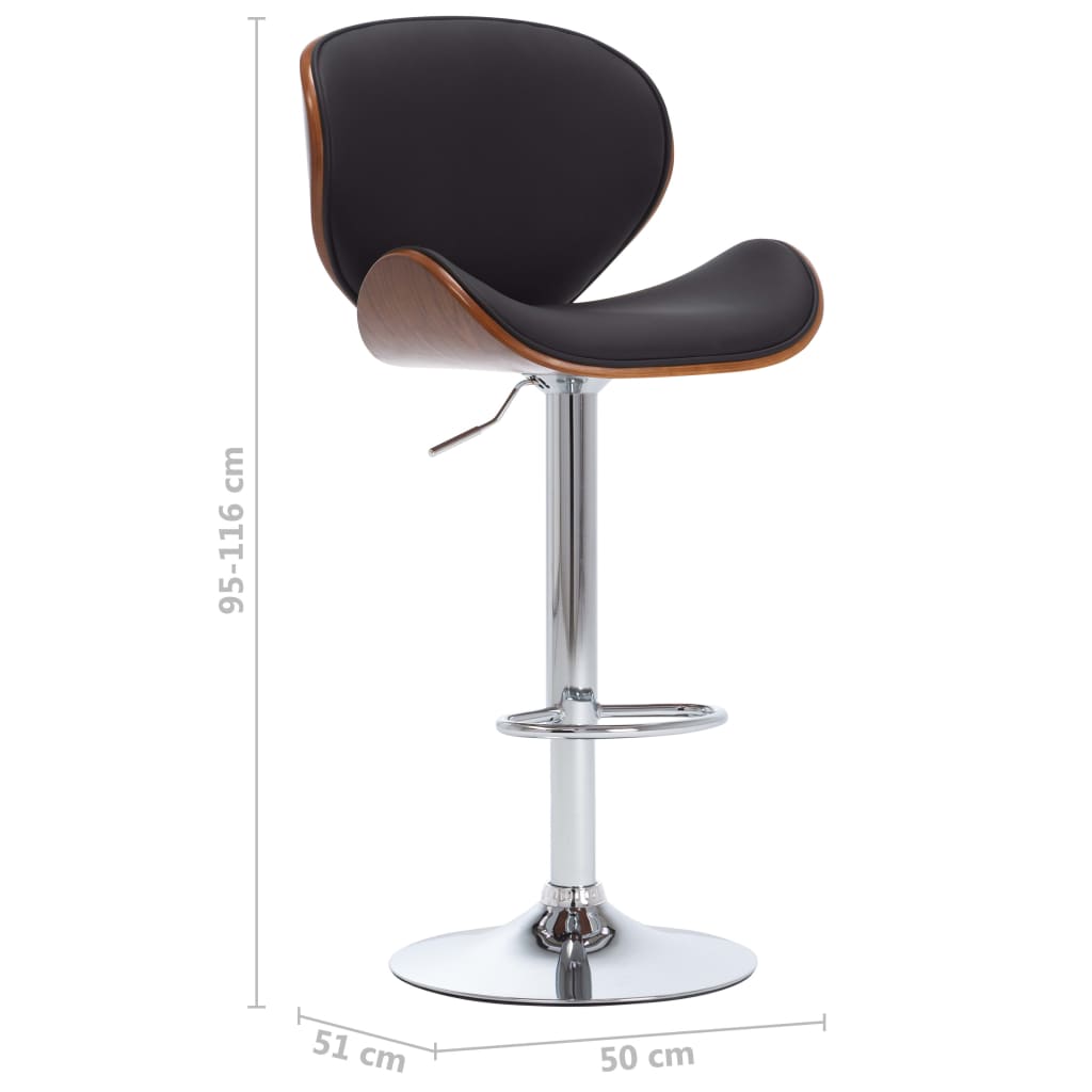 vidaXL Bar Stool Black Faux Leather-2