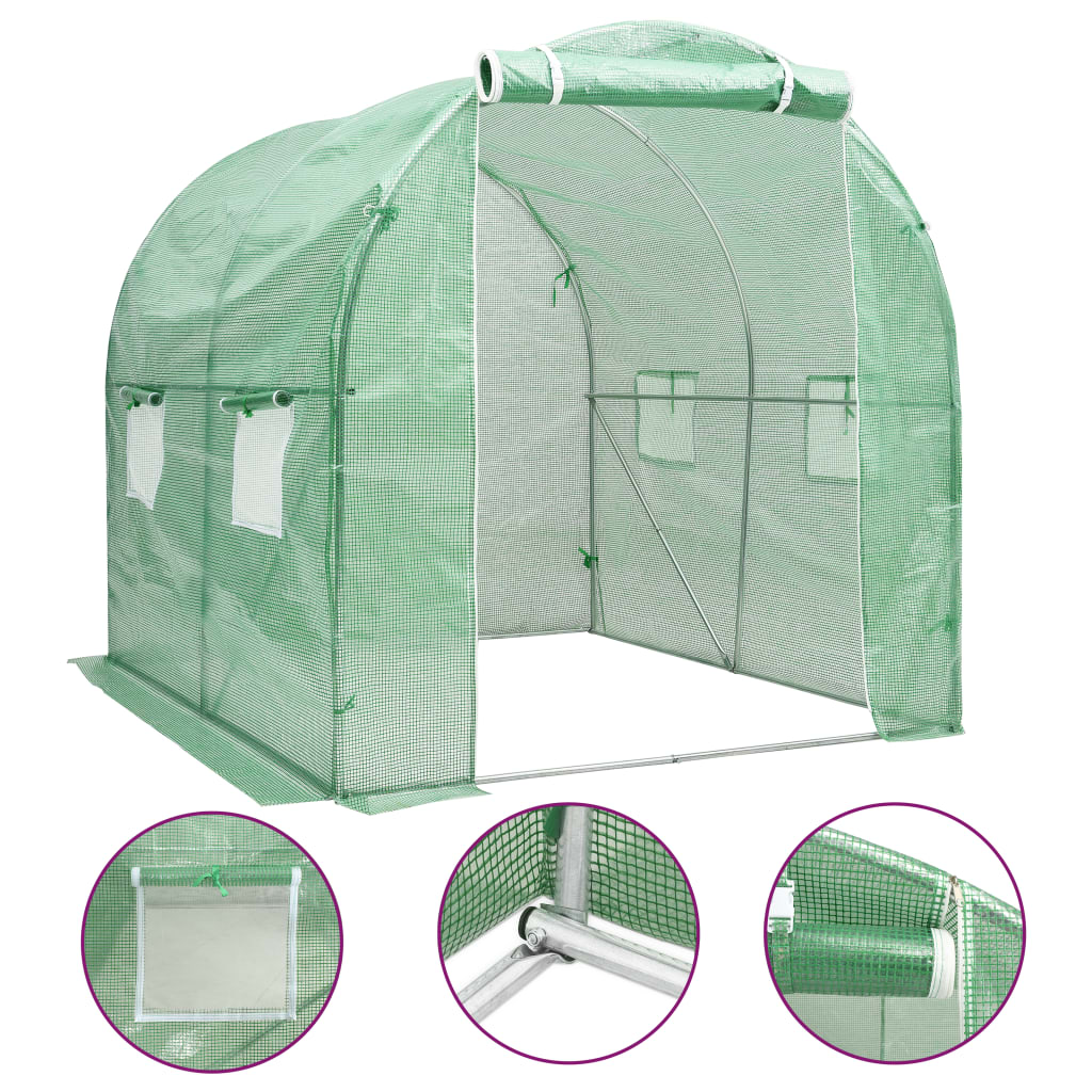 vidaXL Greenhouse Outdoor Grow House Green House for Plant Growing Gardening-61