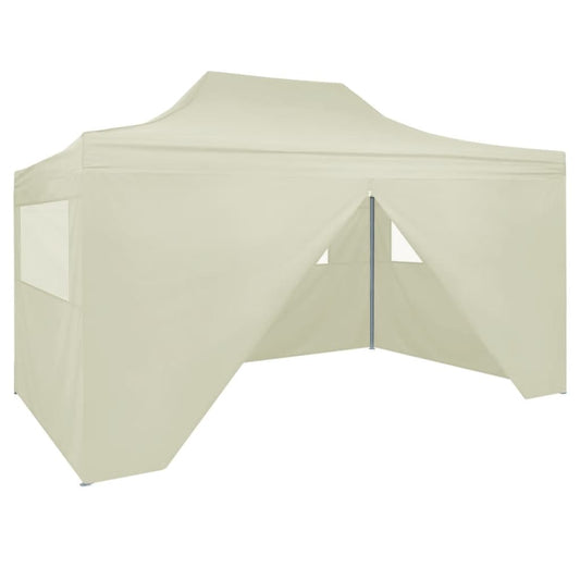 vidaXL Party Tent Outdoor Canopy Folding Patio Gazebo with 4 Sidewalls Steel-0