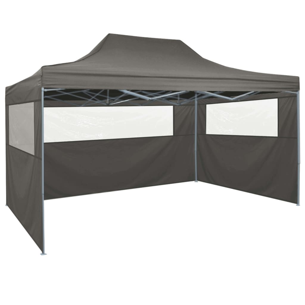 vidaXL Party Tent Outdoor Canopy Folding Patio Gazebo with 4 Sidewalls Steel-13