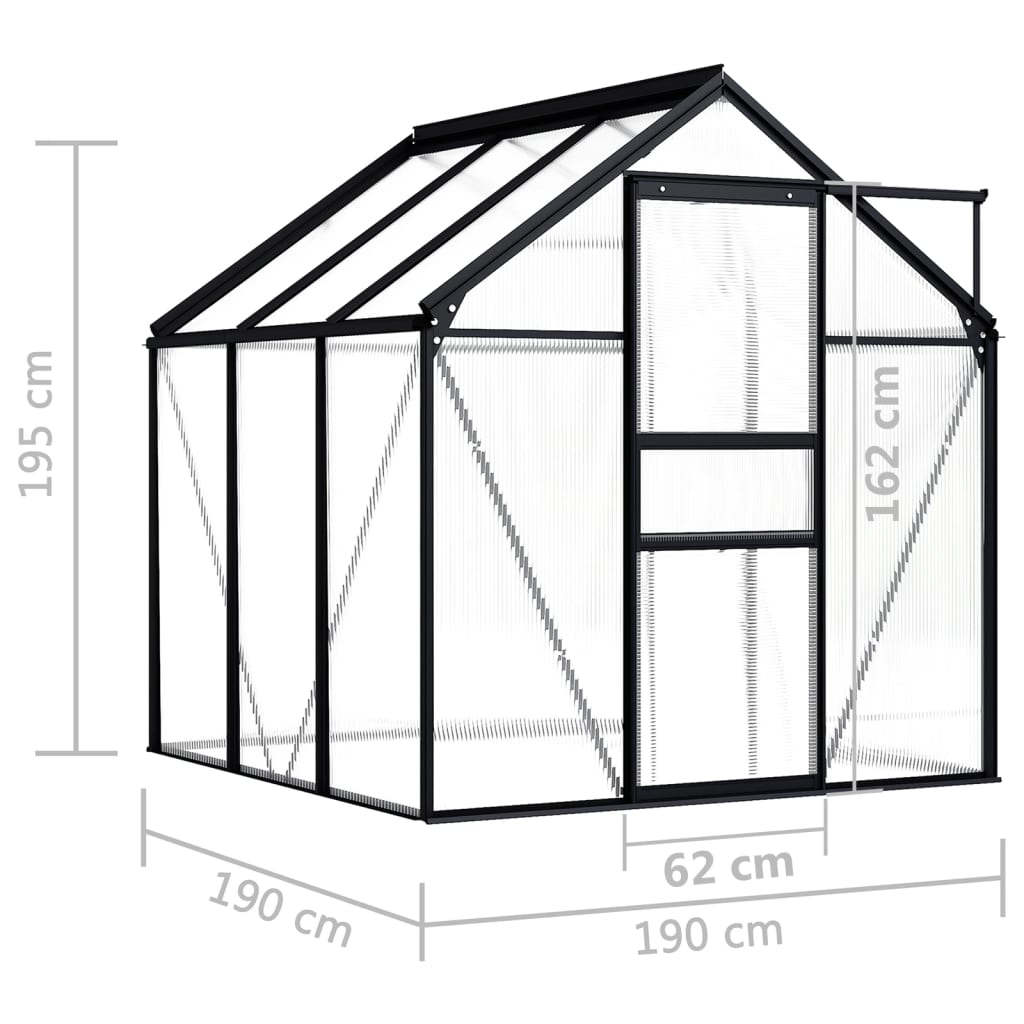 vidaXL Greenhouse Patio Grow House Outdoor Green House Anthracite Aluminum-51