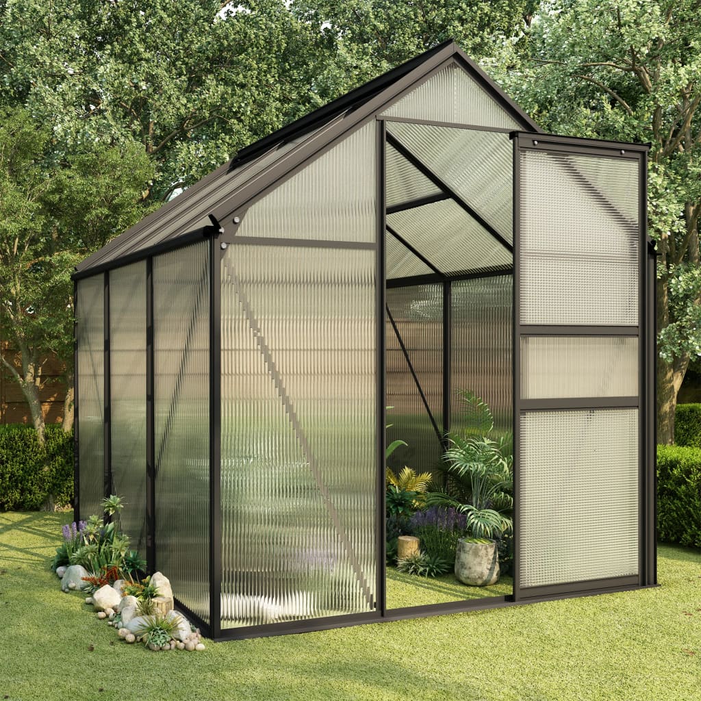 vidaXL Greenhouse Patio Grow House Outdoor Green House Anthracite Aluminum-14