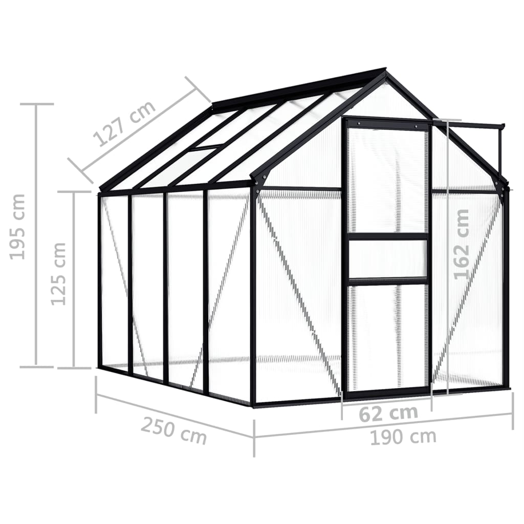 vidaXL Greenhouse Patio Grow House Outdoor Green House Anthracite Aluminum-30