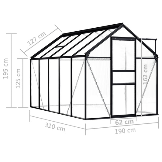 vidaXL Greenhouse Patio Grow House Outdoor Green House Anthracite Aluminum-10