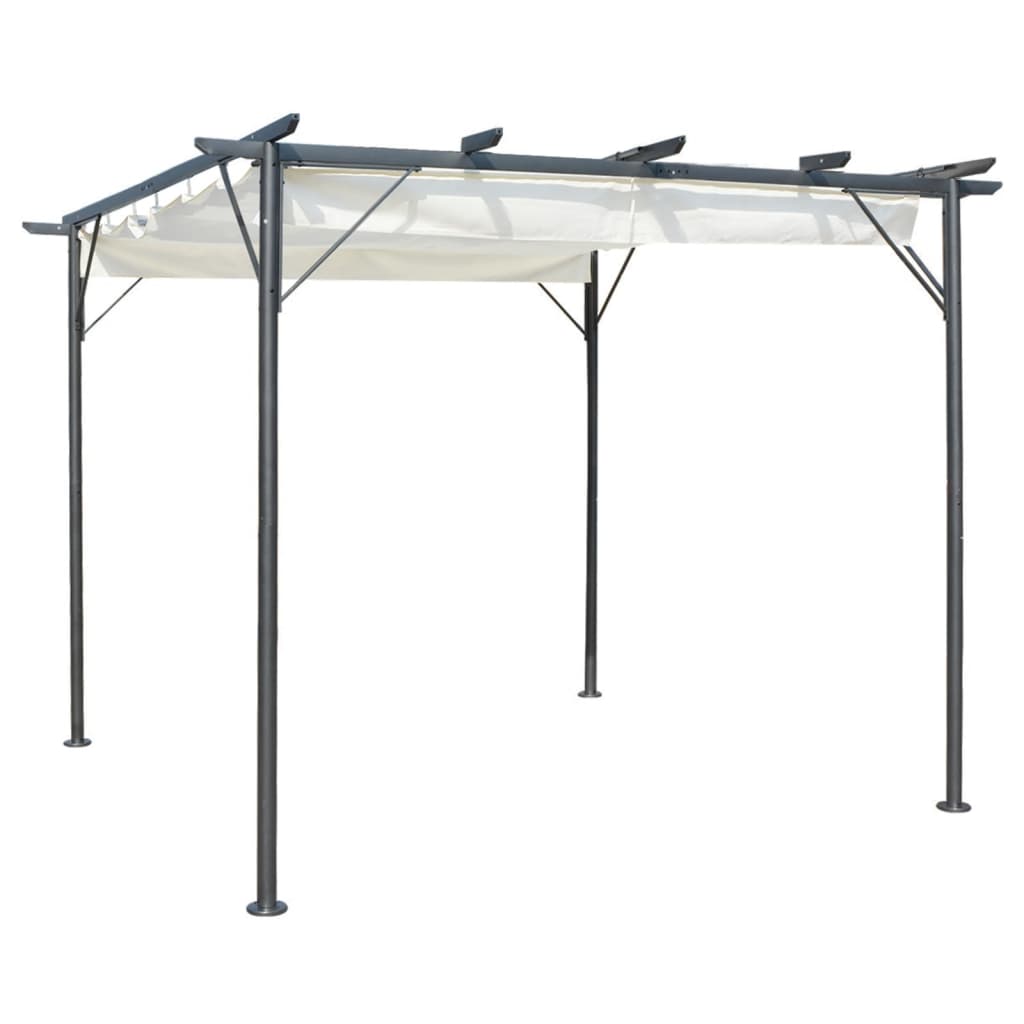 vidaXL Pergola Outdoor Pergola with Retractable Roof for Patio Deck Steel-0