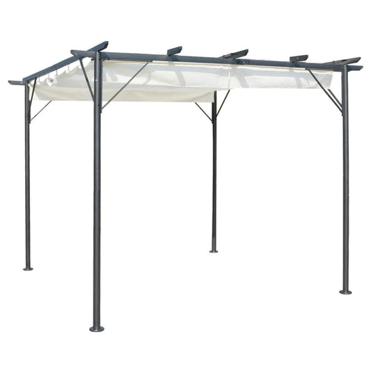 vidaXL Pergola Outdoor Pergola with Retractable Roof for Patio Deck Steel-0