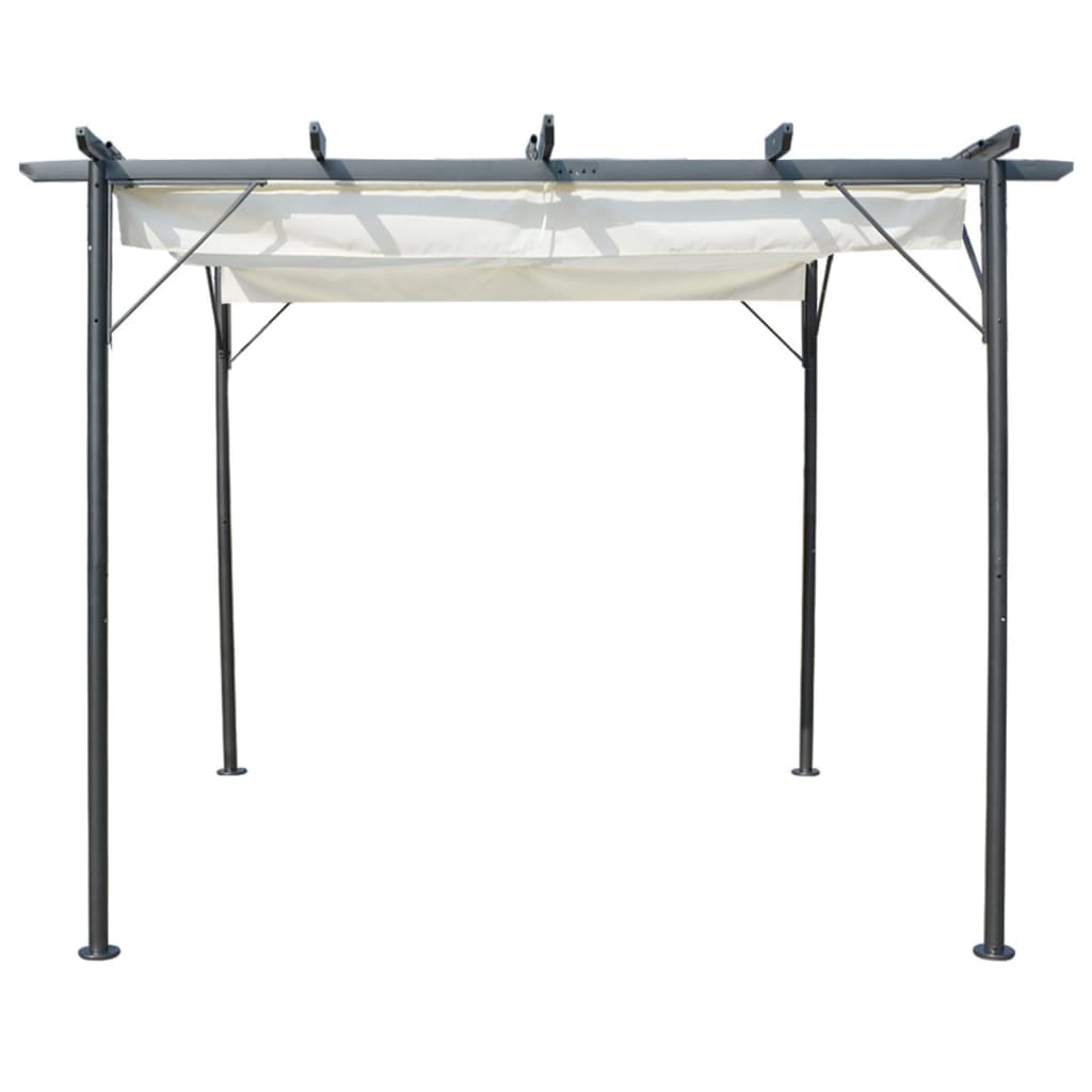 vidaXL Pergola Outdoor Pergola with Retractable Roof for Patio Deck Steel-8