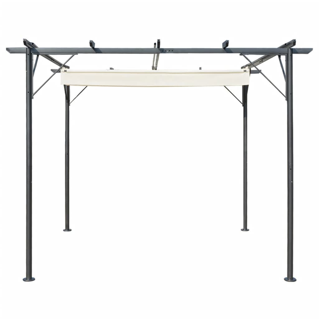 vidaXL Pergola Outdoor Pergola with Retractable Roof for Patio Deck Steel-10