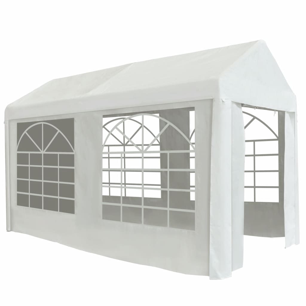 vidaXL Party Tent Outdoor Canopy Tent Patio Gazebo Marquee Shelter PE White-0