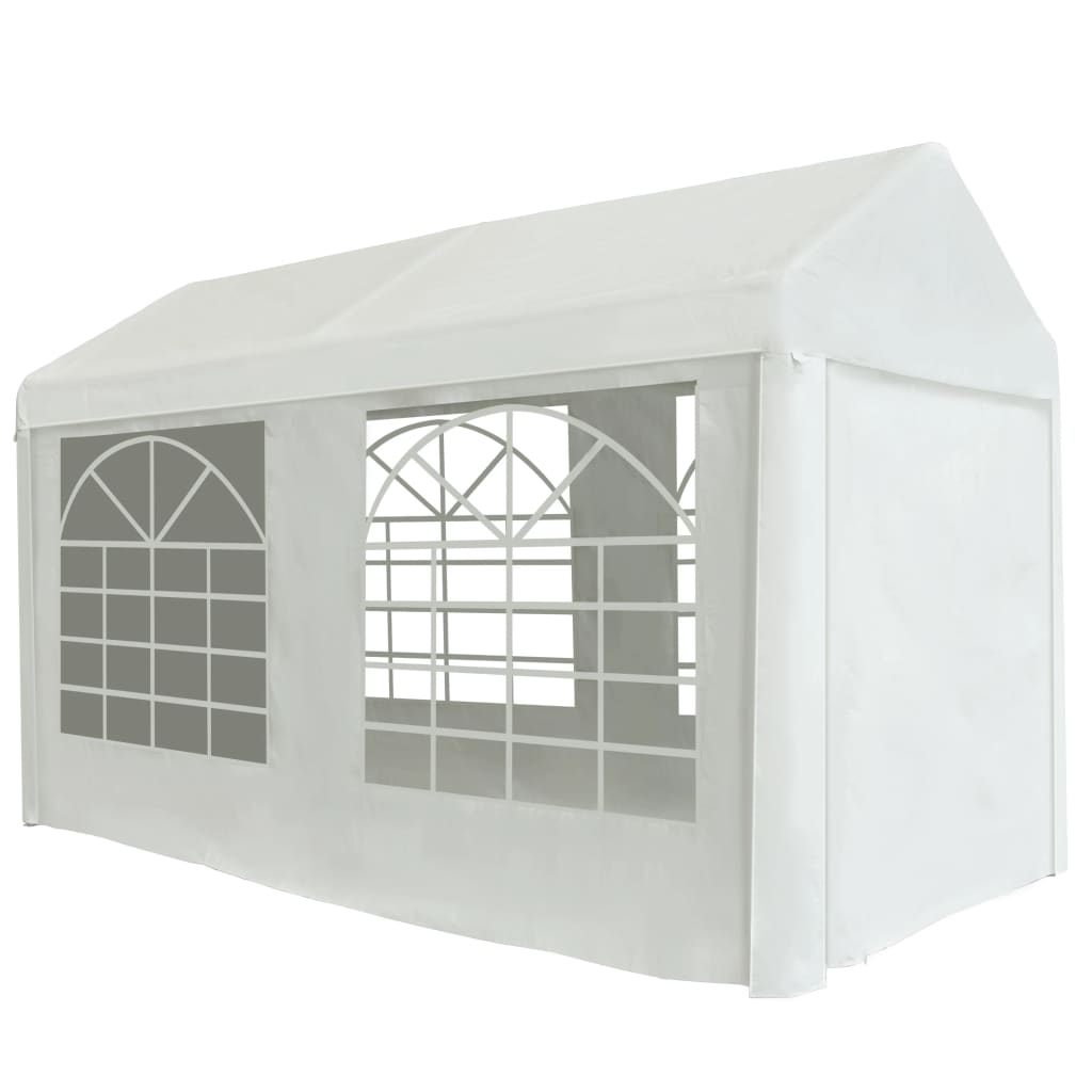 vidaXL Party Tent Outdoor Canopy Tent Patio Gazebo Marquee Shelter PE White-10