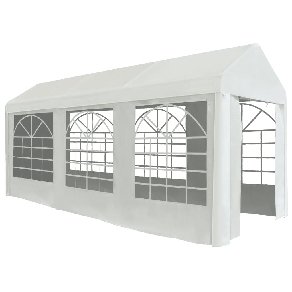 vidaXL Party Tent Outdoor Canopy Tent Patio Gazebo Marquee Shelter PE White-12