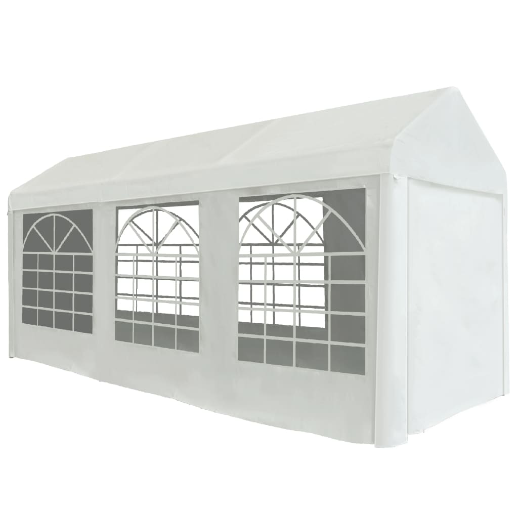 vidaXL Party Tent Outdoor Canopy Tent Patio Gazebo Marquee Shelter PE White-3