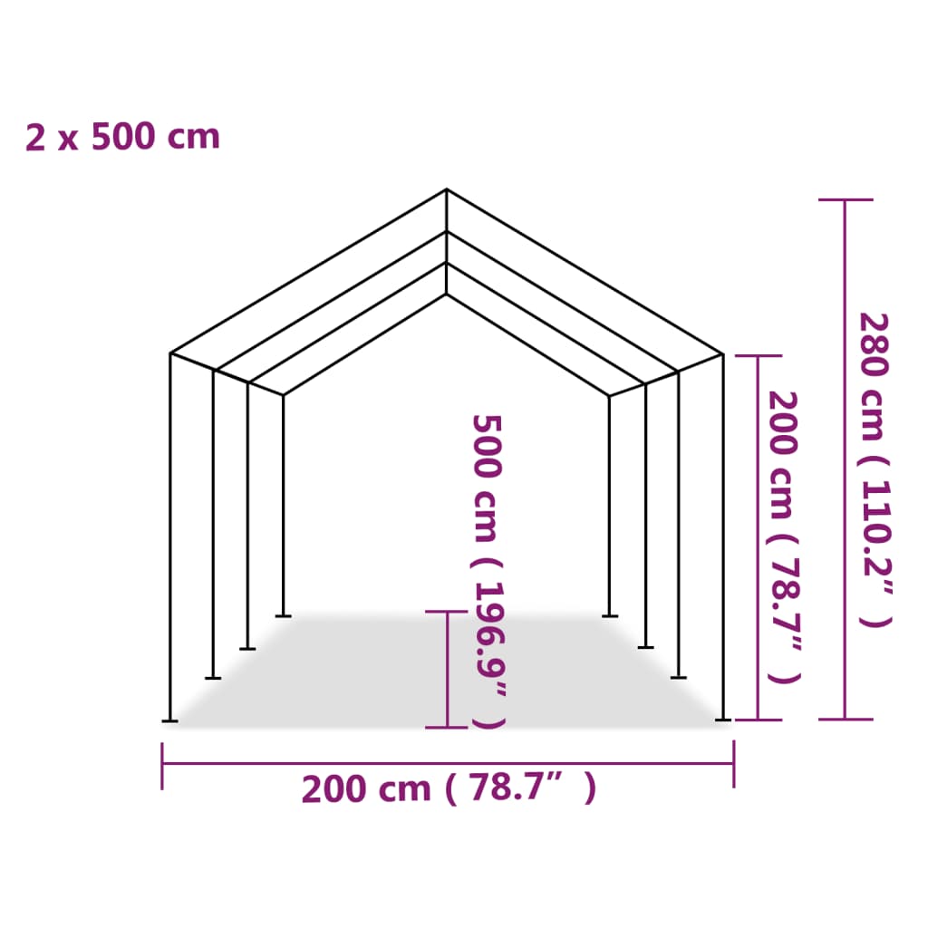 vidaXL Party Tent Outdoor Canopy Tent Patio Gazebo Marquee Shelter PE White-9