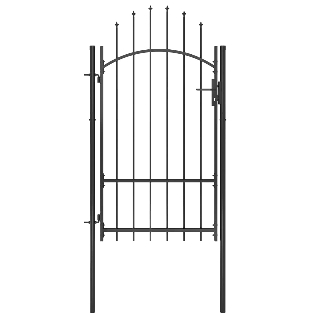 vidaXL Fence Gate Metal Fence Post Garden Gate for Outdoor Patio Lawn Steel-0