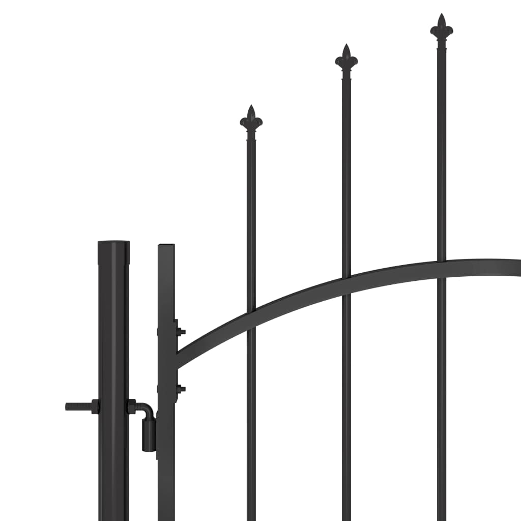 vidaXL Fence Gate Metal Fence Post Garden Gate for Outdoor Patio Lawn Steel-12