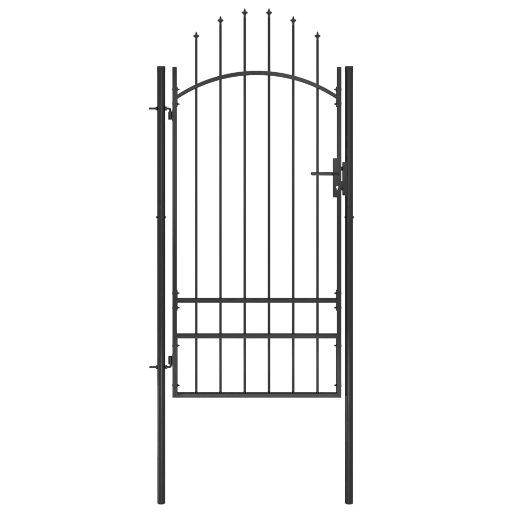 vidaXL Fence Gate Metal Fence Post Garden Gate for Outdoor Patio Lawn Steel-10