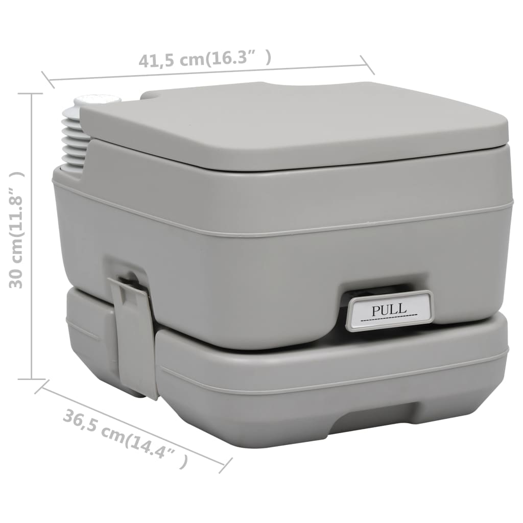 vidaXL Portable Toilet Camping Potty Outdoor Travel Toilet Detachable Tank-6