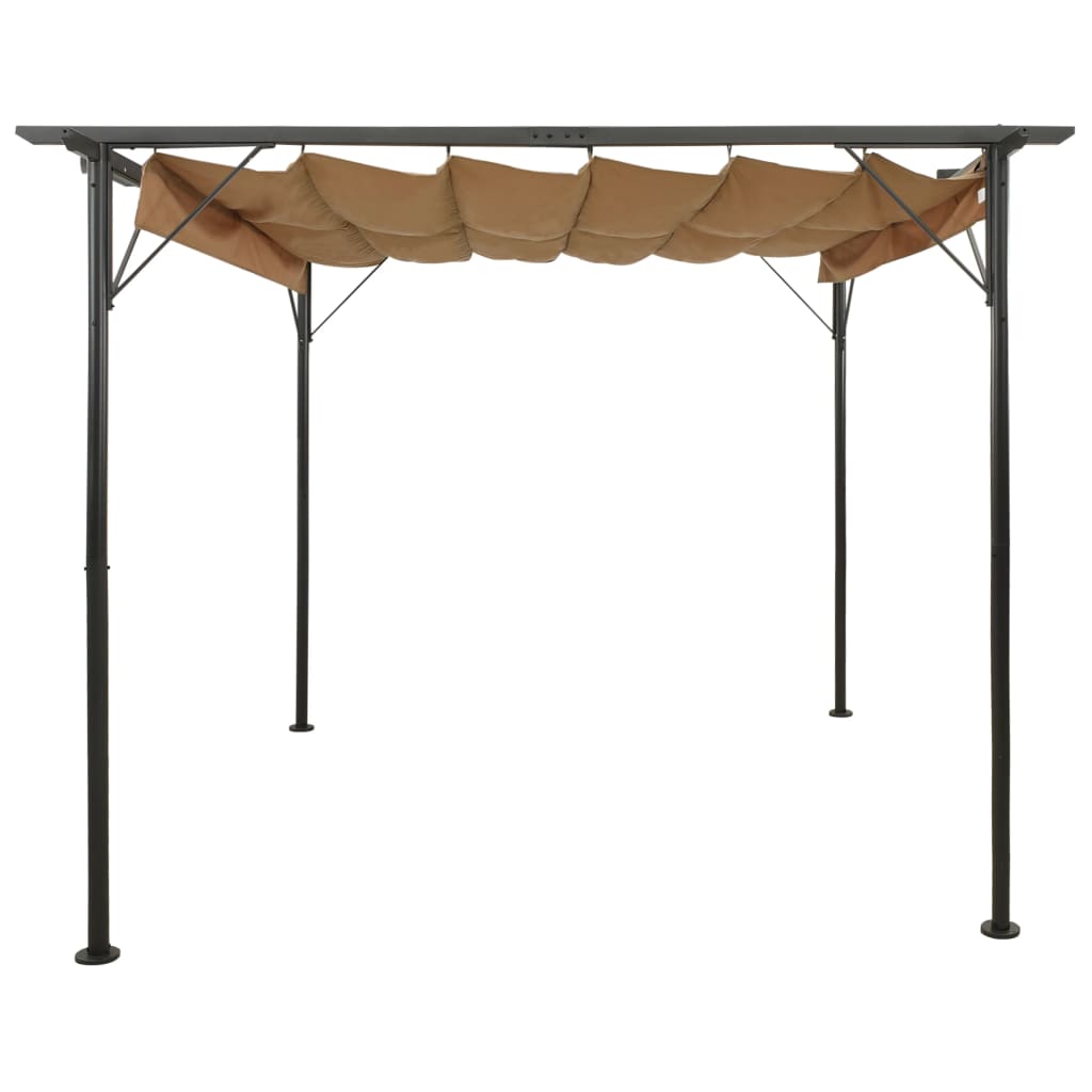 vidaXL Pergola Outdoor Pergola with Retractable Roof for Patio Deck Steel-11