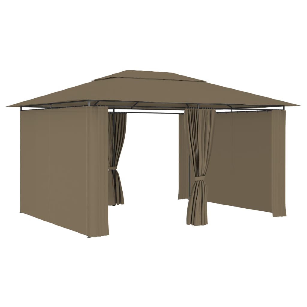 vidaXL Gazebo Outdoor Canopy Tent Patio Pavilion Sun Shelter with Curtains-8