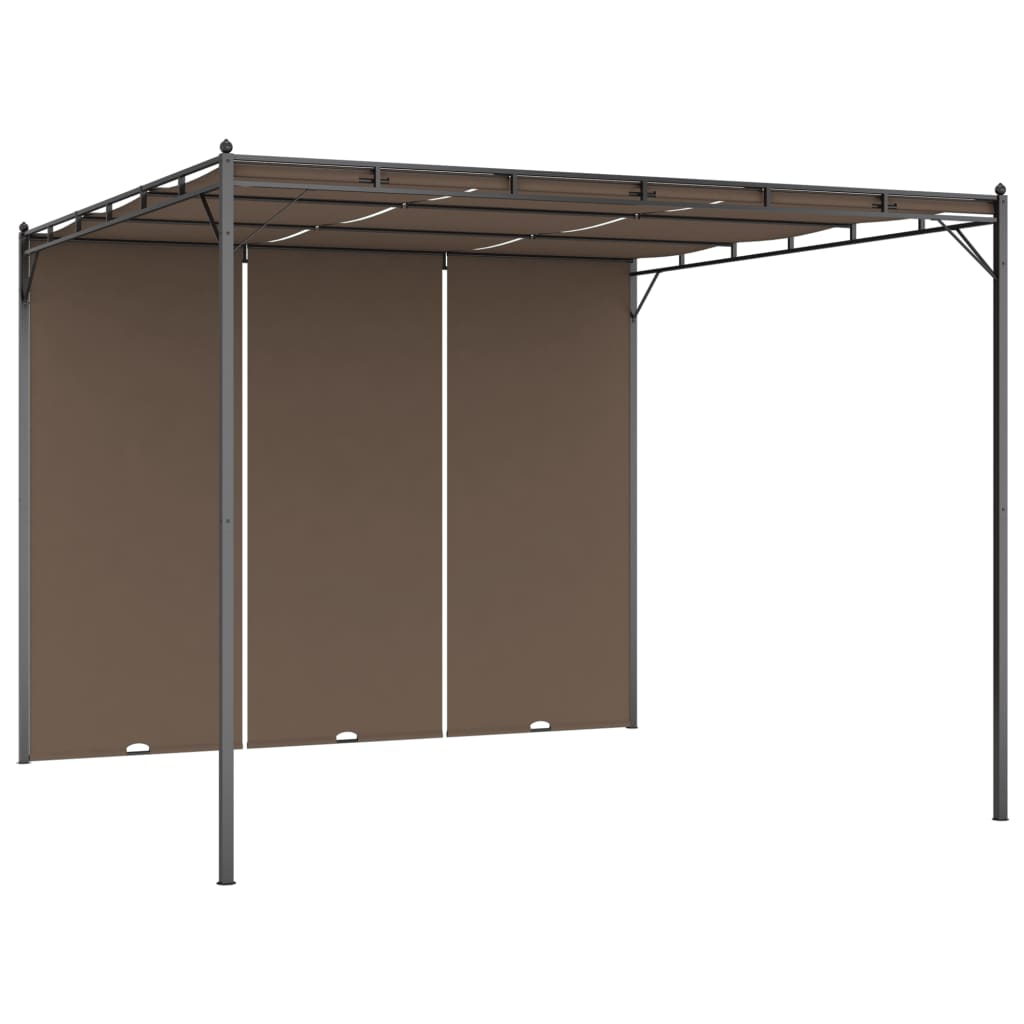 vidaXL Gazebo Outdoor Canopy Tent Patio Pavilion with Sidewall Curtains Taupe-2